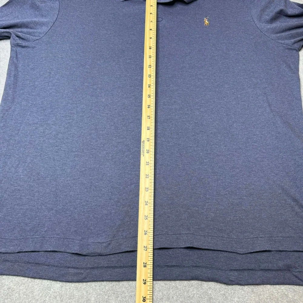 Polo Ralph Lauren‎ Mens Classic Soft Touch Long Sleeve Polo Shirt Blue Size XXL